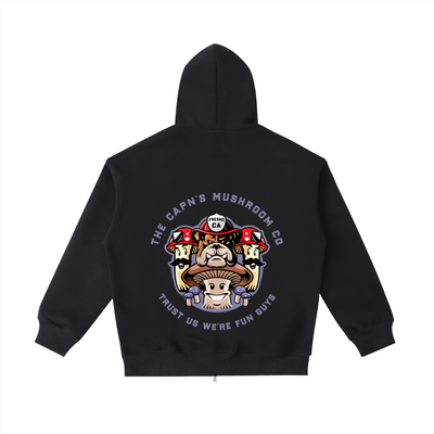 CAPN's Loose Fit Classic Bulldog/Fun Guy Zip Hoodie