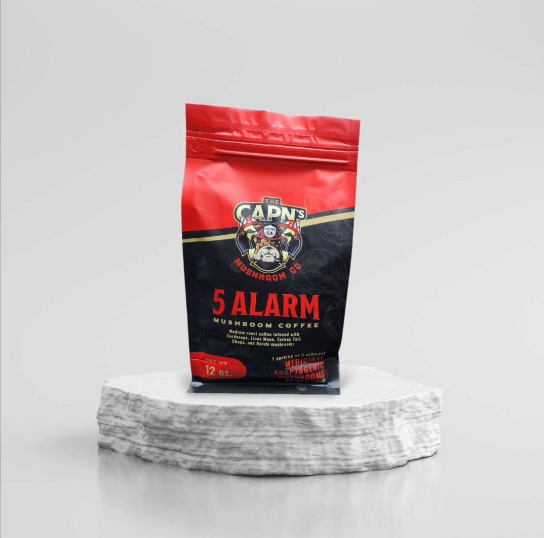 5 Alarm Adaptogenic Mushroom Coffee   ** our ground coffee ships with 1 free reusable k-cup coffee filter for first purchase ** - The CAPN's Mushroom Company